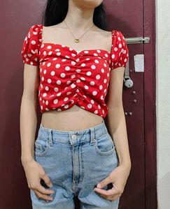 Red Polka Dot Top
