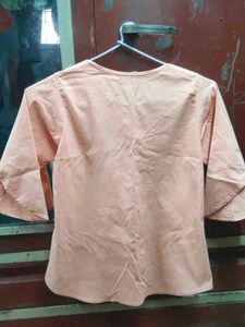 Peach Embroidered Top
