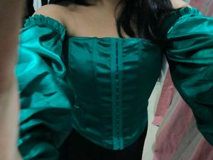 Teal Corset Style Top
