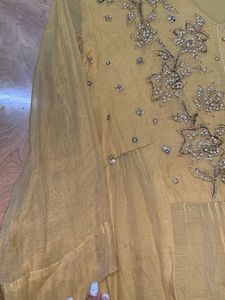 Yellow Embellished Long Gown