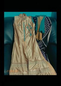 Elegant Gold Embroidered Salwar Kameez