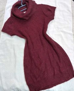 🎁Buy1 Get1 Free Burgundy Knit Sweater Dress A