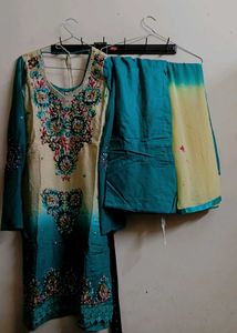 Embroidered Teal Salwar Kameez