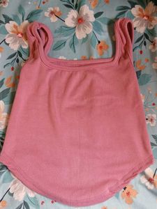 Pink Ribbed Tank Top