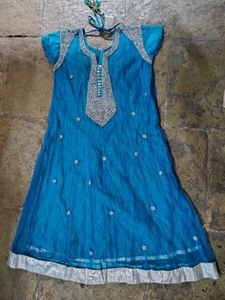 Teal Embellished Kurta Set