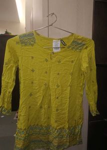 Yellow Printed Top
