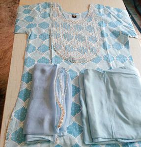 Printed Rayon Kurti Set For Women
