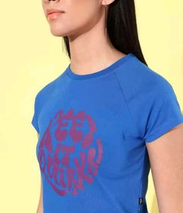 Roadster Lifestyle Co. Typography Crop Tshirt