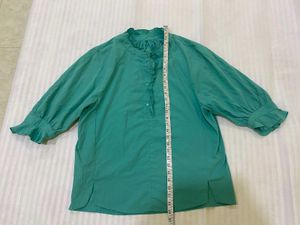 Cyan Ruffle Top
