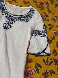 White Embroidered Top
