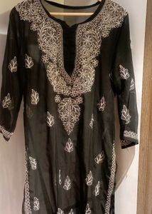Black Embroidered Tunic Top