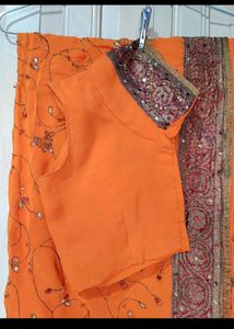 KUNDAN WORK Saree With Blouse