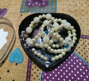 Combo Of 5 Pieces white Pearl Bracelet