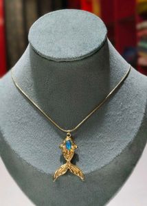 Gold Fish Pendant Necklace