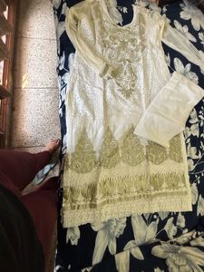 White Cotton Kurta Set with Dupatta