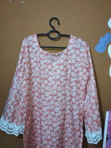 Pink Floral Kurta
