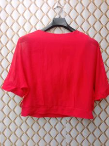 New With Tag Cute Red Korean Pullover