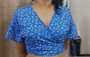 Tie Up Blue Top
