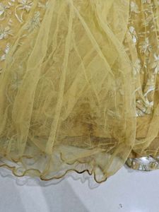 Golden Heavy Work Gown For Women.