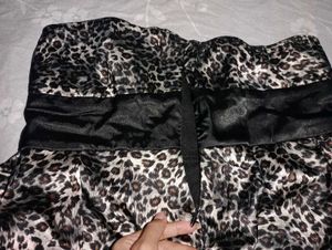 :Leopard Print Strapless Tube Top
