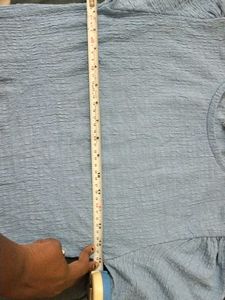 Light Blue Puff Sleeve Top Made In Turkey