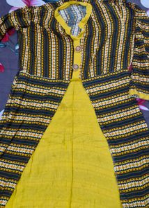 Yellow Anarkali Kurti