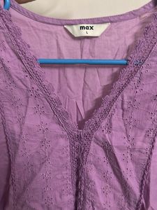 Lavender Embroidered Kurta