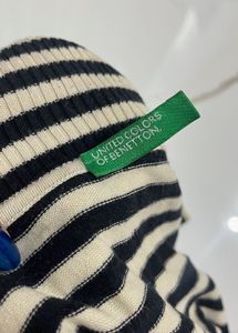 united colors of benetton-Striped Turtleneck Top