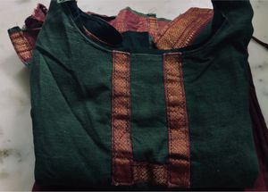 Emerald Green Kurti with Traditional Trim