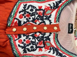 Orange Embroidered Kurti