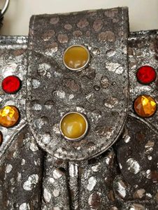 Embellished Silver Metallic Bag