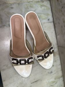 White Chain Detail Mules coin offer available