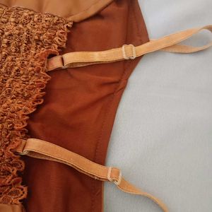 Brown Faux Leather top