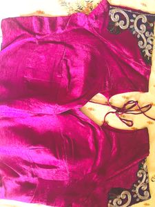 Crepe Saree With Blouse Piece