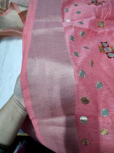 Peach Coloured Formal Saree