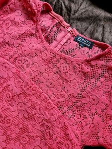 Pink Lace Long Sleeve Top