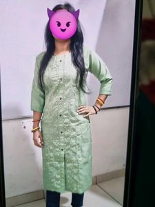 Straight Slit Kurti With Embroidery Full Design