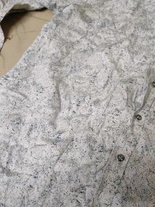 Patterned White Men's Shirt