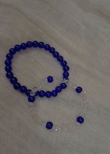 Aesthetic Blue Beads Bracelet 💙🦋✨ [ Pack Of 2 ]