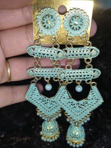 Elegant Dangle Earrings Sky Blue Colour