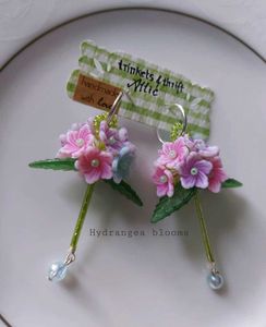 Hydrangea Blooms Hoop Earrings
