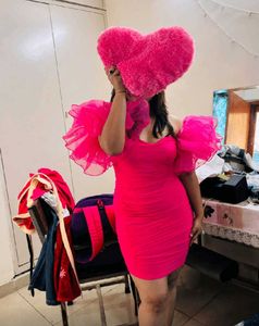 Savana Hot Pink Ruffle Barbie Birthday Mini Dress