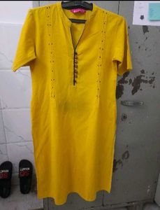 Yellow Kurti cotton