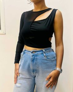 Chic Black Cutout Top