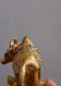 Golden. Metal Kamadhenu with Kanha