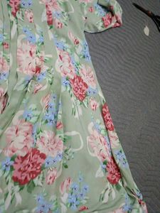 Flower Print Emroied Color Dress