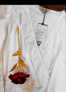 New With Tag White Wrap Top