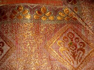 Soft Shining Orange Saree With Red Blouse