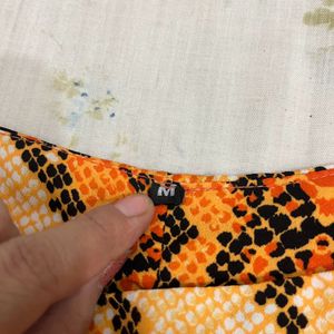 Incense Orange Full Sleeve Crop Top