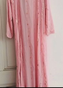 Pink Embellished Long Shrug
